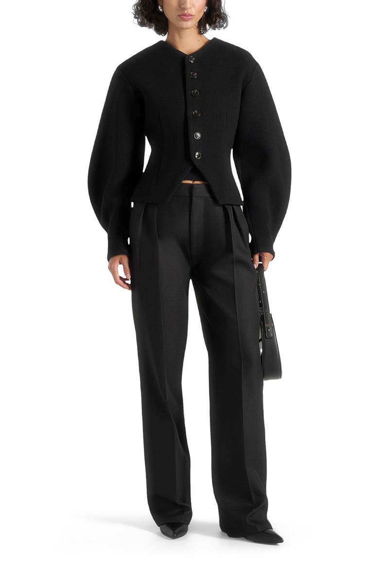 Aya Wool Hourglass Jacket, Alternate, color, Black