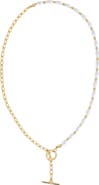Sterling Forever Emersyn Faux Pearl Bar & Toggle Pendant Necklace