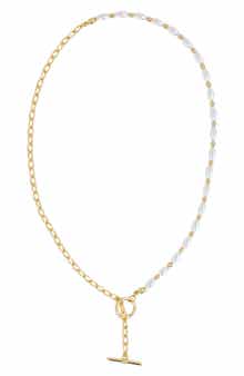 Emersyn Faux Pearl Bar & Toggle Pendant Necklace