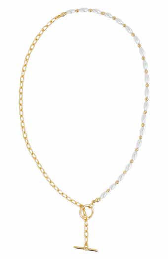 Emersyn Faux Pearl Bar & Toggle Pendant Necklace