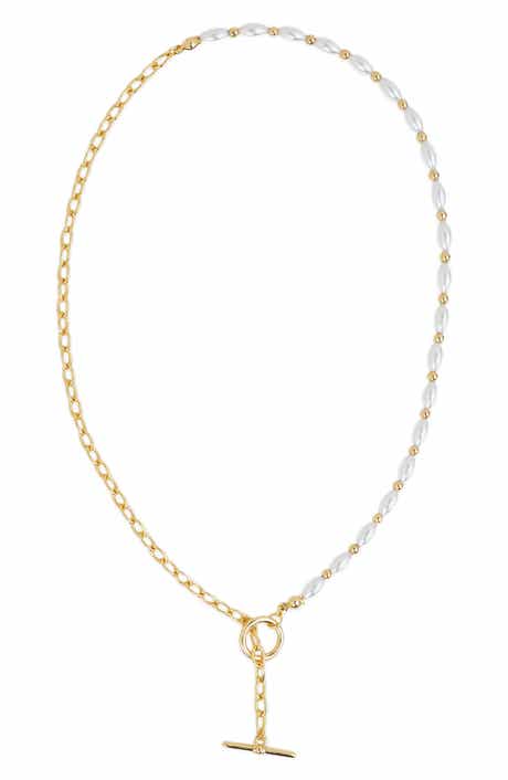 Emersyn Faux Pearl Bar & Toggle Pendant Necklace