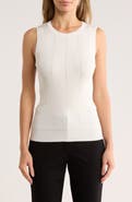 ELIE ELIE TAHARI Crewneck Ribbed Tank
