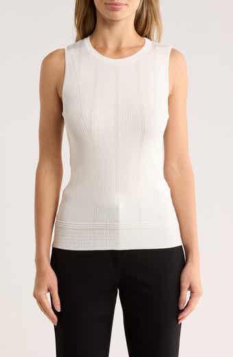 ELIE ELIE TAHARI Crewneck Ribbed Tank