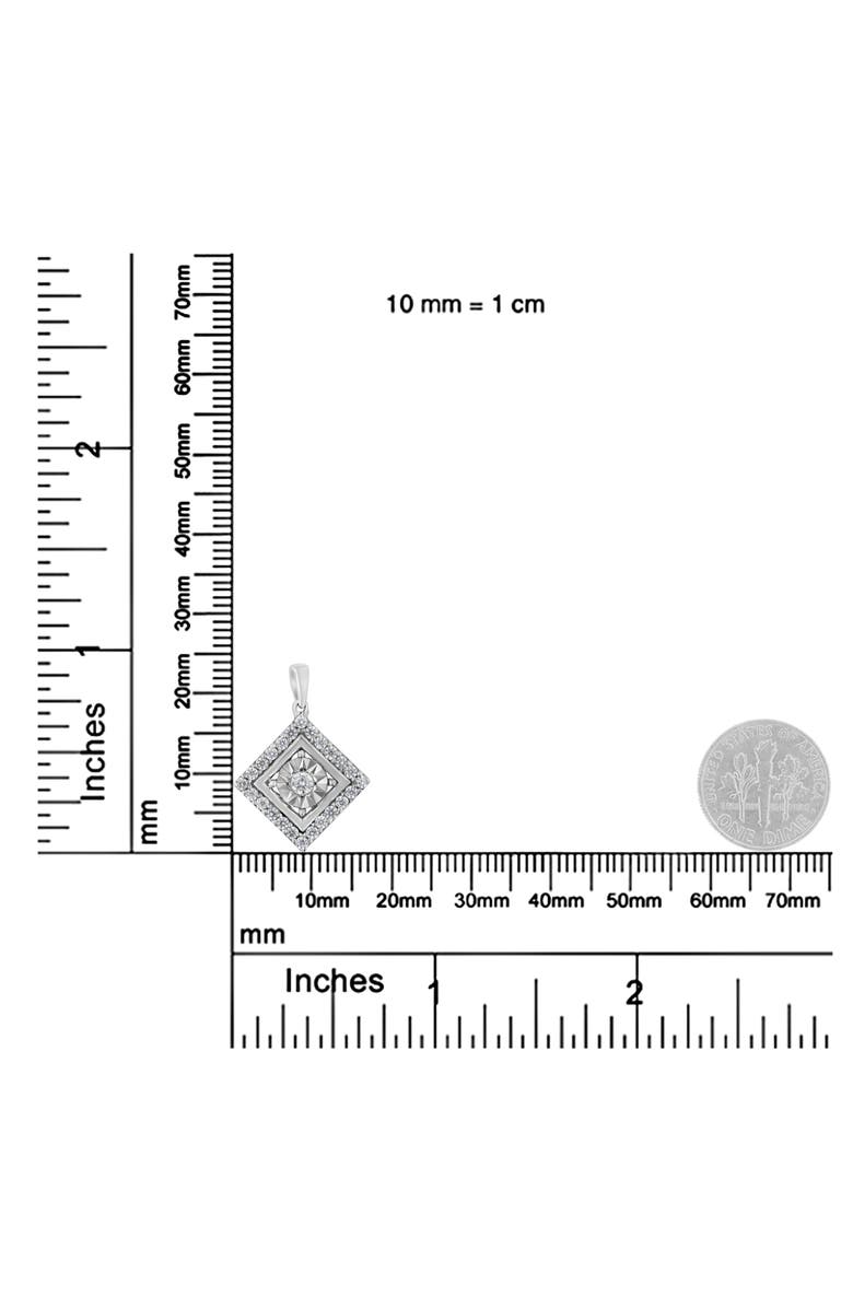 Haus of Brilliance 10KT White Gold 1/2 cttw Diamond Square Pendant Necklace, Alternate, color, White