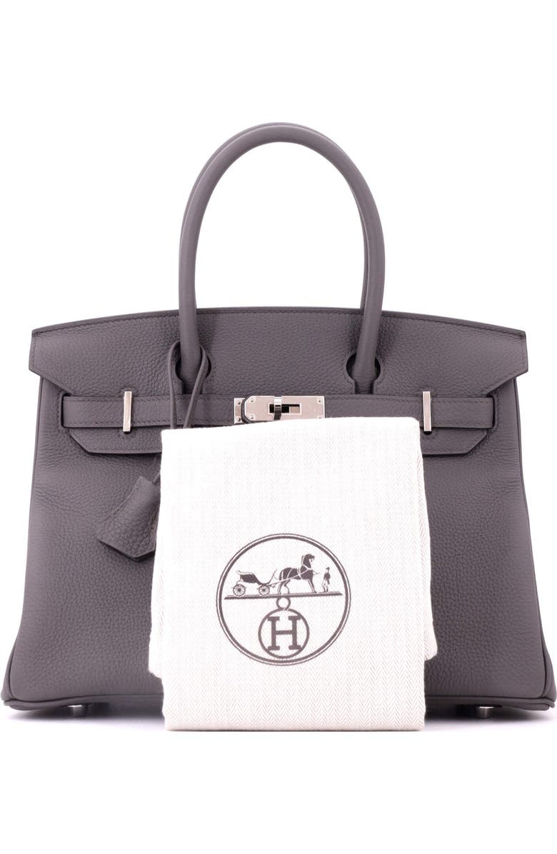 Pre-Owned Hermes Birkin Handbag Grey Togo with Palladium Hardware 30, Alternate, color, Etain