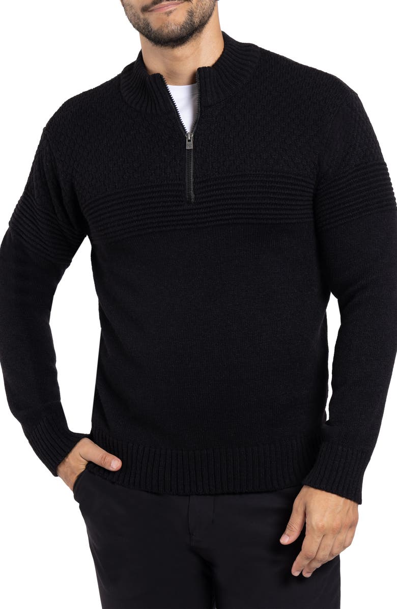 XRAY Honeycomb Knit Quarter-Zip Pullover Sweater, Main, color,