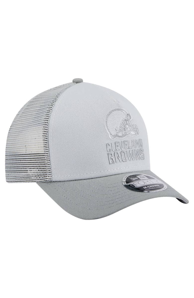 New Era Men's New Era Gray Cleveland Browns Domain 9FORTY A-Frame Trucker Adjustable Hat, Alternate, color, Gray