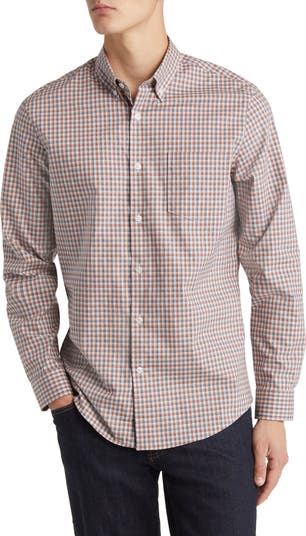 Nordstrom Tech Smart Trim Fit Gingham CoolMax® Dress Shirt
