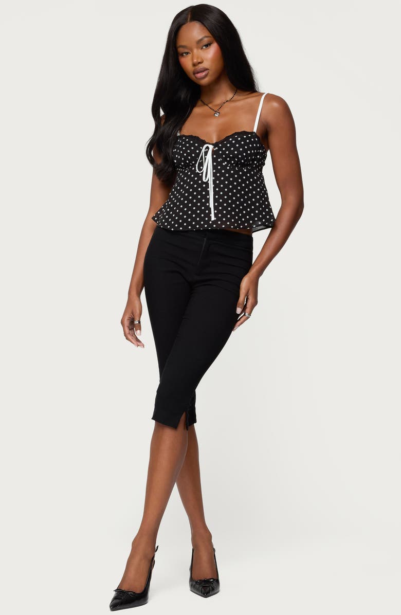 EDIKTED Contrast Dot Camisole, Alternate, color, Black-And-White