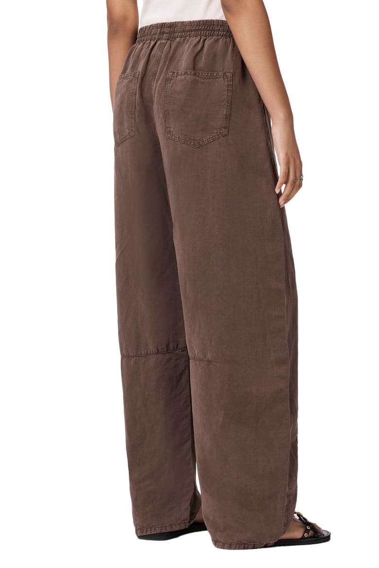 Jett Wide Leg Pull-On Pants, Alternate, color, PLUM BROWN