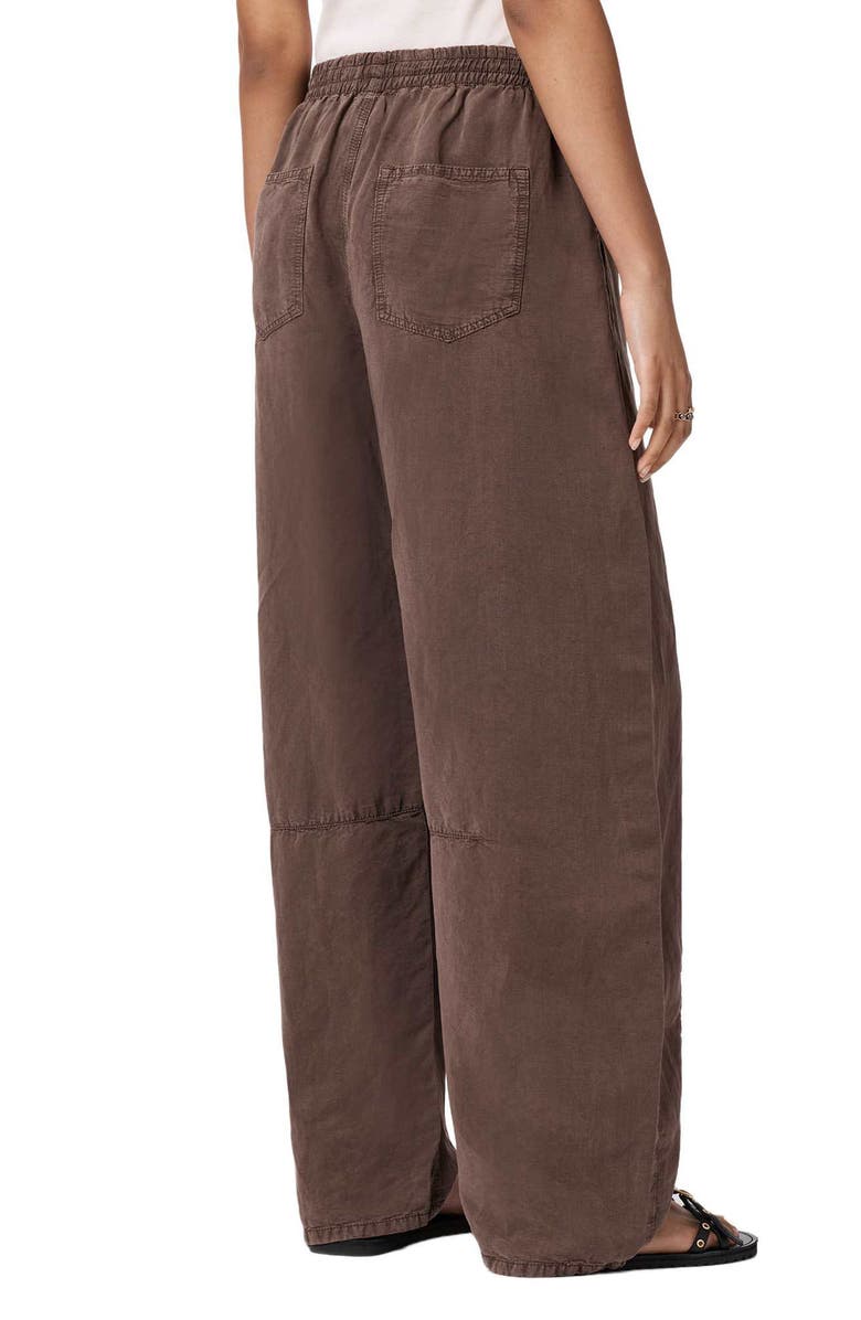 AllSaints Jett Wide Leg Pull-On Pants, Alternate, color, Plum Brown