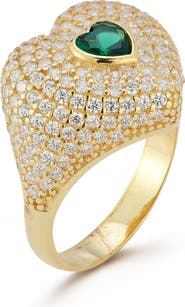 SPHERA MILANO Pavé Heart Signet Ring