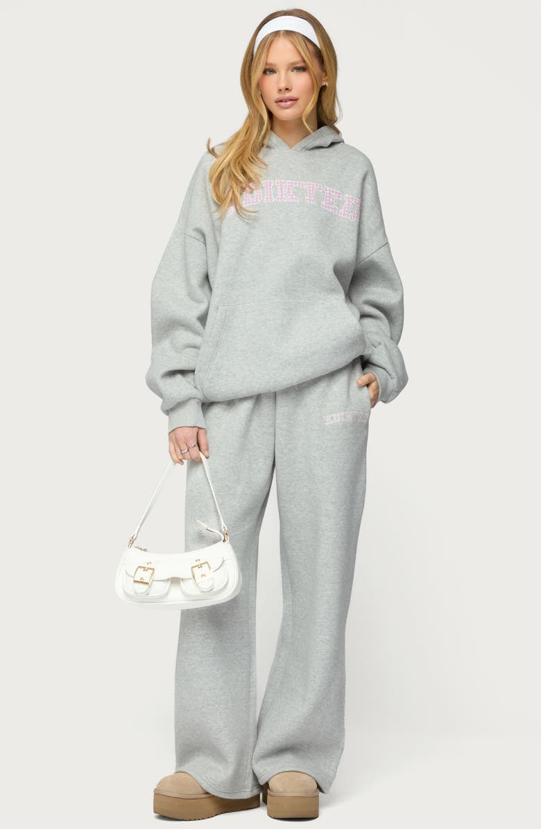EDIKTED Lover Oversize Hoodie, Alternate, color, Gray-Melange