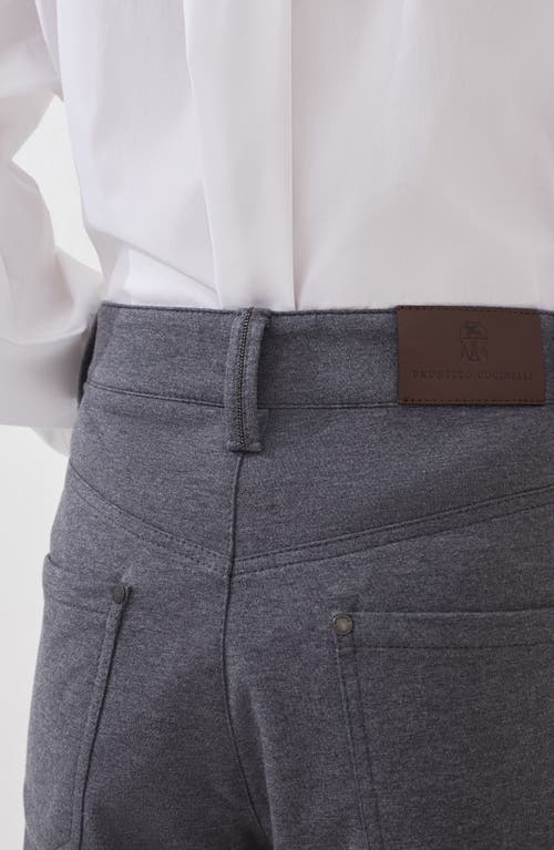 Brunello Cucinelli Pocket-detail Stretch-cotton Trousers In Gray