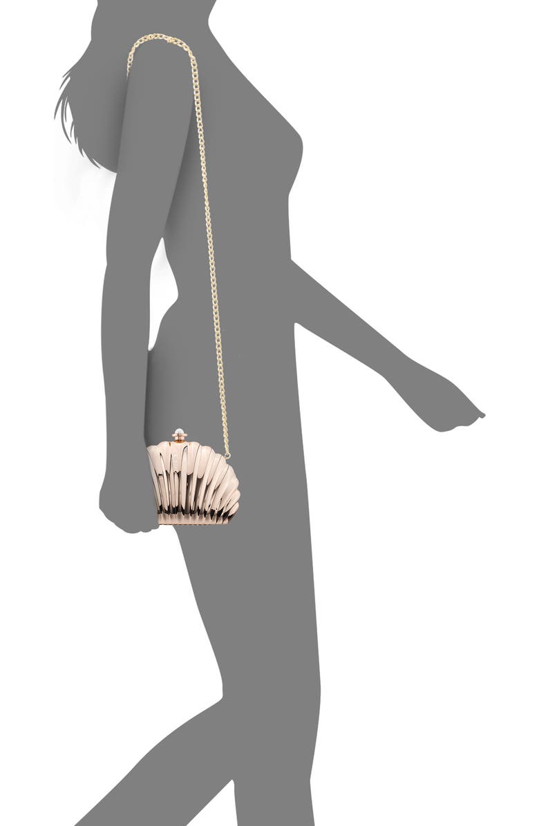 Nina Mariam Shell Clutch, Alternate, color, Gold