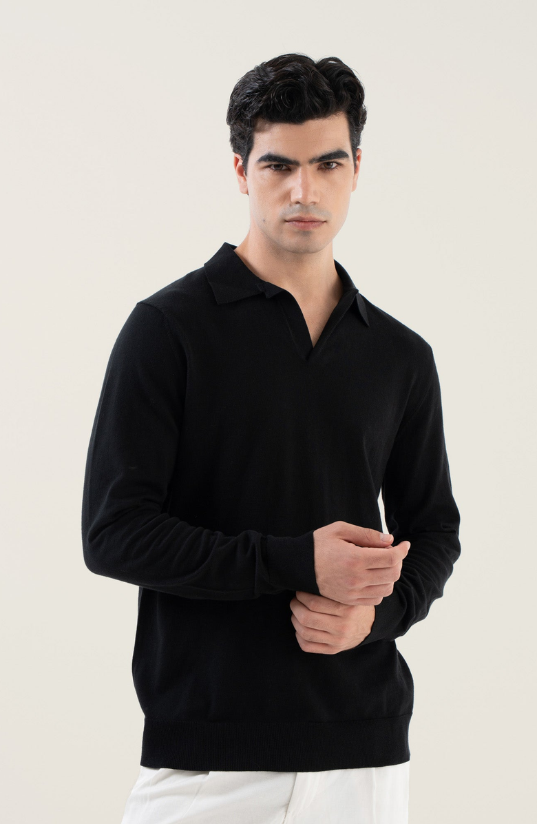 Italic Elliot Featherlight Long Sleeve Polo Shirt, Main, color, 
