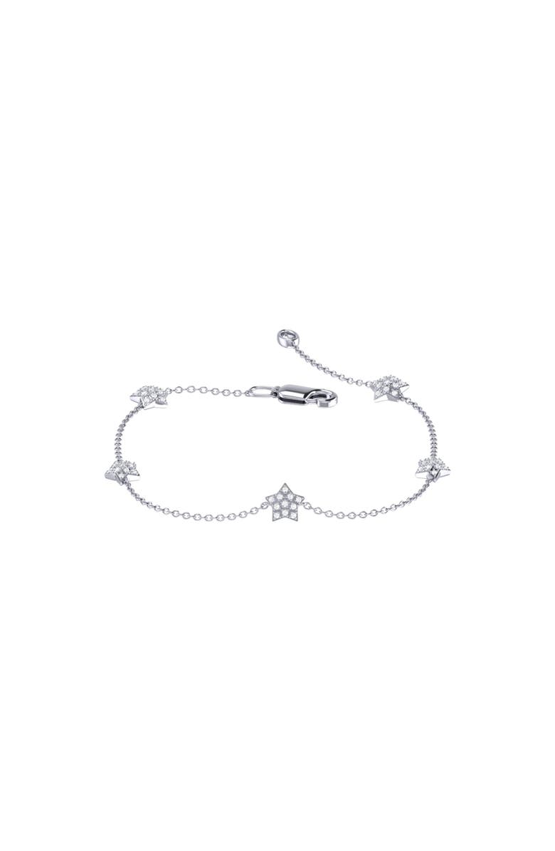 LuvMyJewelry Starkissed Sterling Silver Diamond Bracelet, Main, color, 
