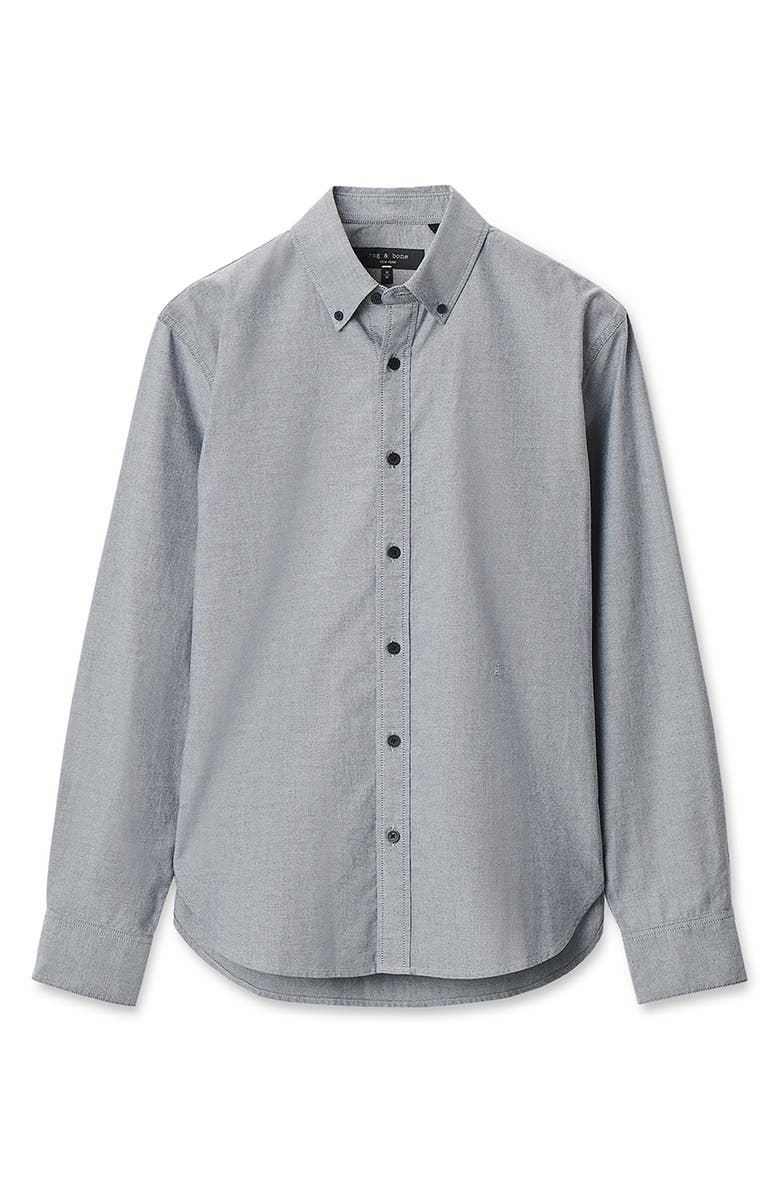 rag & bone Classic Fit Oxford Button-Down Shirt, Alternate, color, Black/ White