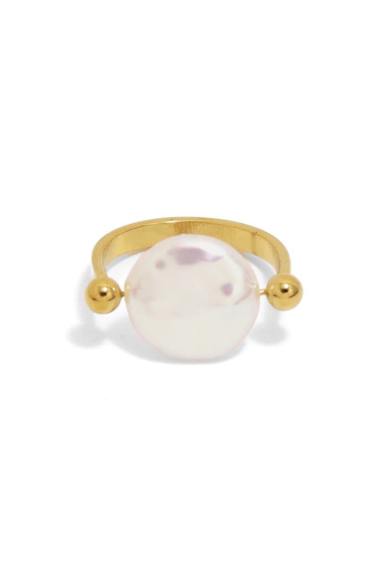 Seaside Faux Pearl Ring, Main, color, GOLD