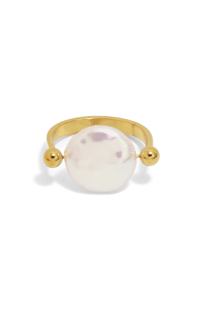 Petit Moments Seaside Faux Pearl Ring, Main, color, Gold