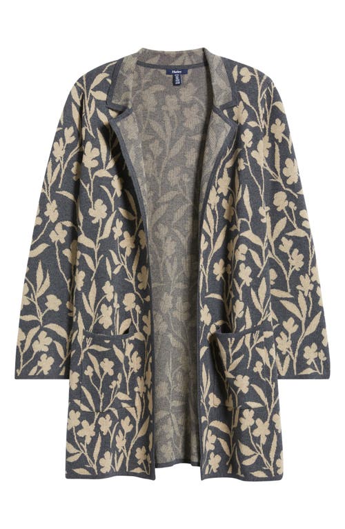 Hatley Floral Vines Jacquard Open Front Cardigan In Green