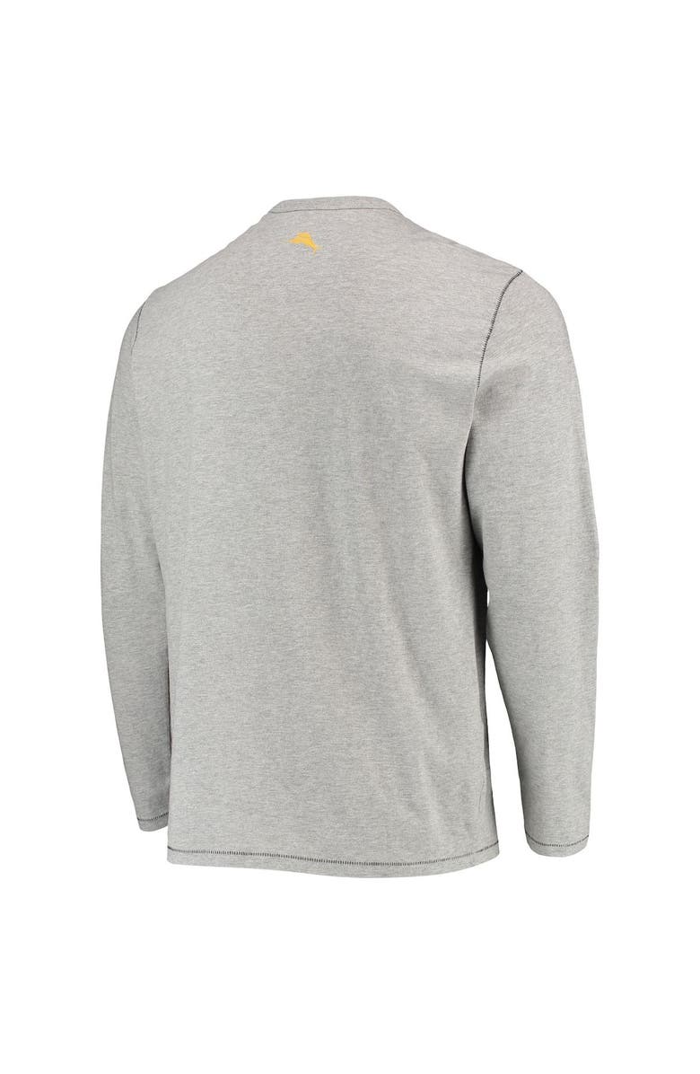 Tommy Bahama Men's Tommy Bahama Heathered Gray Pittsburgh Steelers Sport Lei Pass Long Sleeve T-Shirt, Alternate, color, 