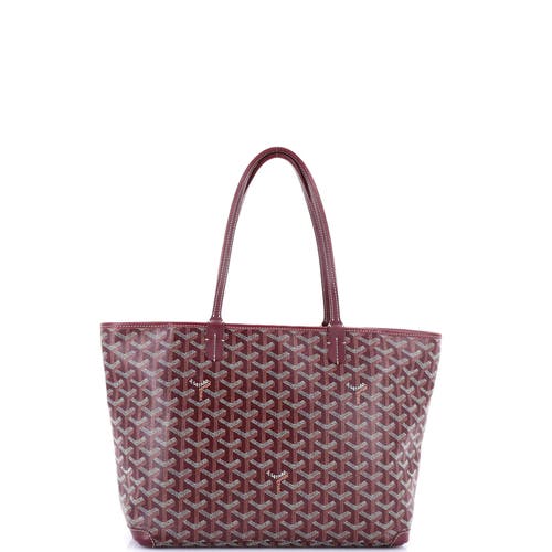Pre-owned Goyard Goyard Artois Tote Printed Coated Canvas Pm In Red
