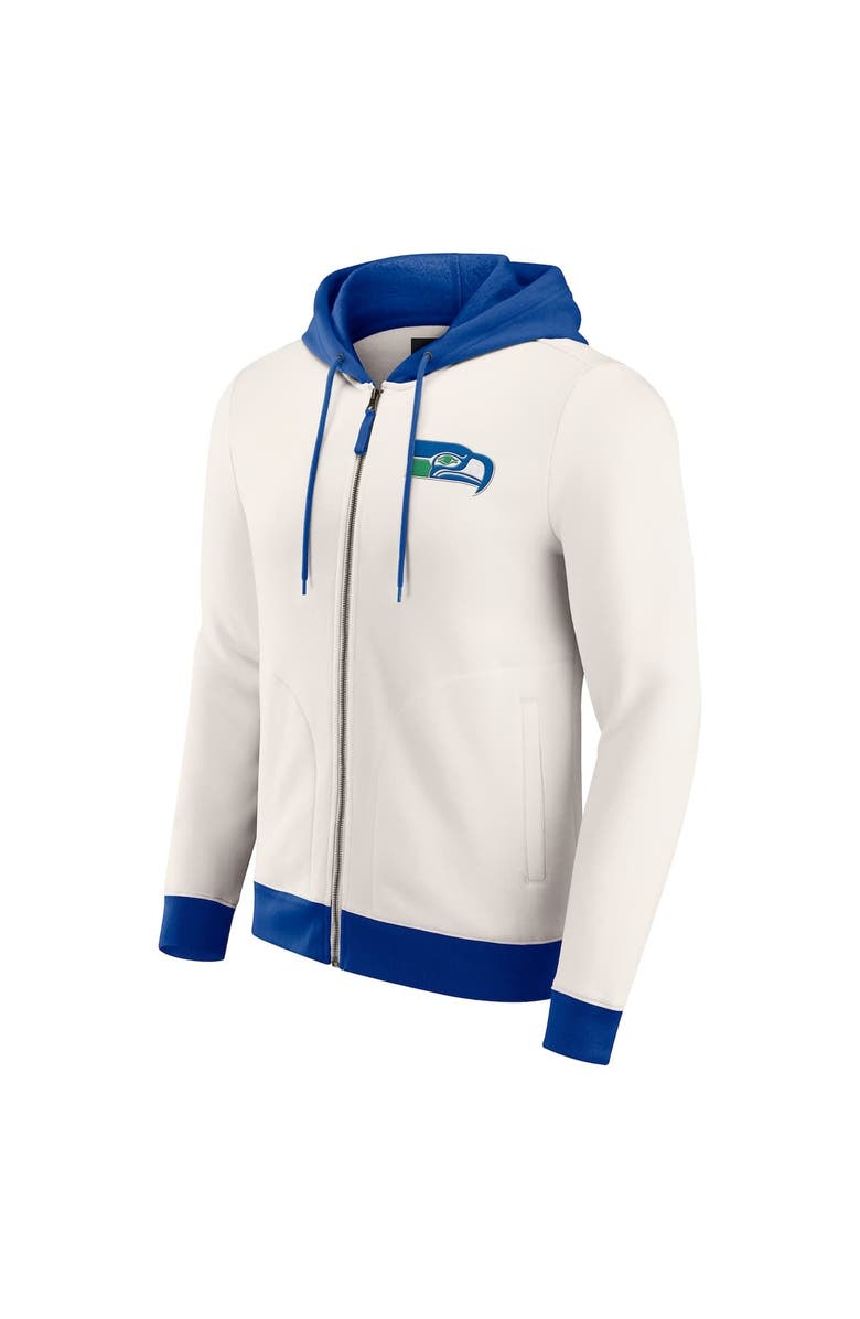 Darius Rucker Collection by Fanatics Men's Darius Rucker Collection by Fanatics Cream Seattle Seahawks Distressed Graphics Full-Zip Hoodie, Alternate, color, Cream