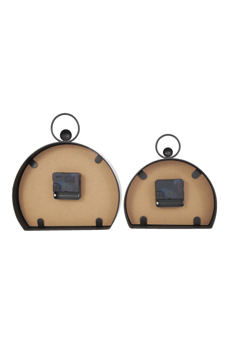 Set of 2 Modern Wooden Clocks, Alternate, color, BLACK