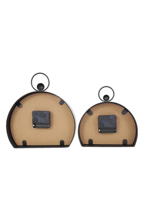Vivian Lune Home Set Of 2 Modern Wooden Clocks In Black