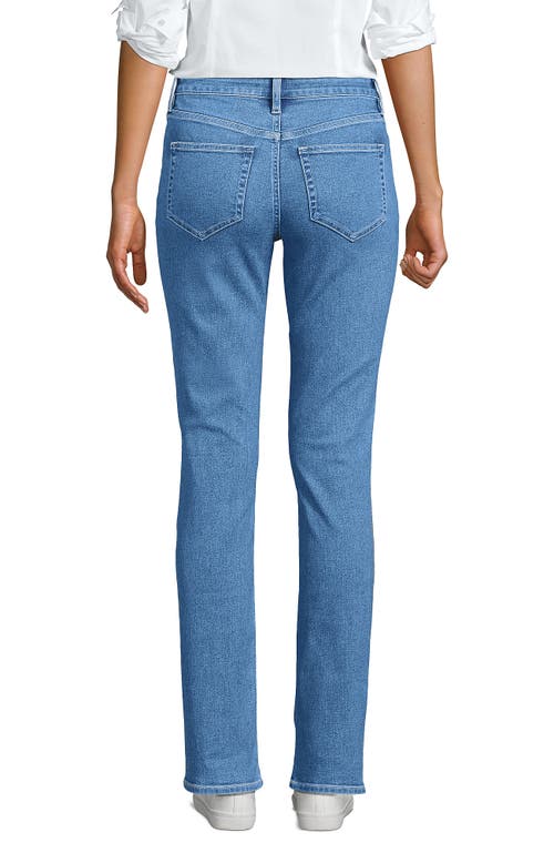 LANDS' END LANDS' END RECOVER MID RISE STRAIGHT LEG BLUE JEANS
