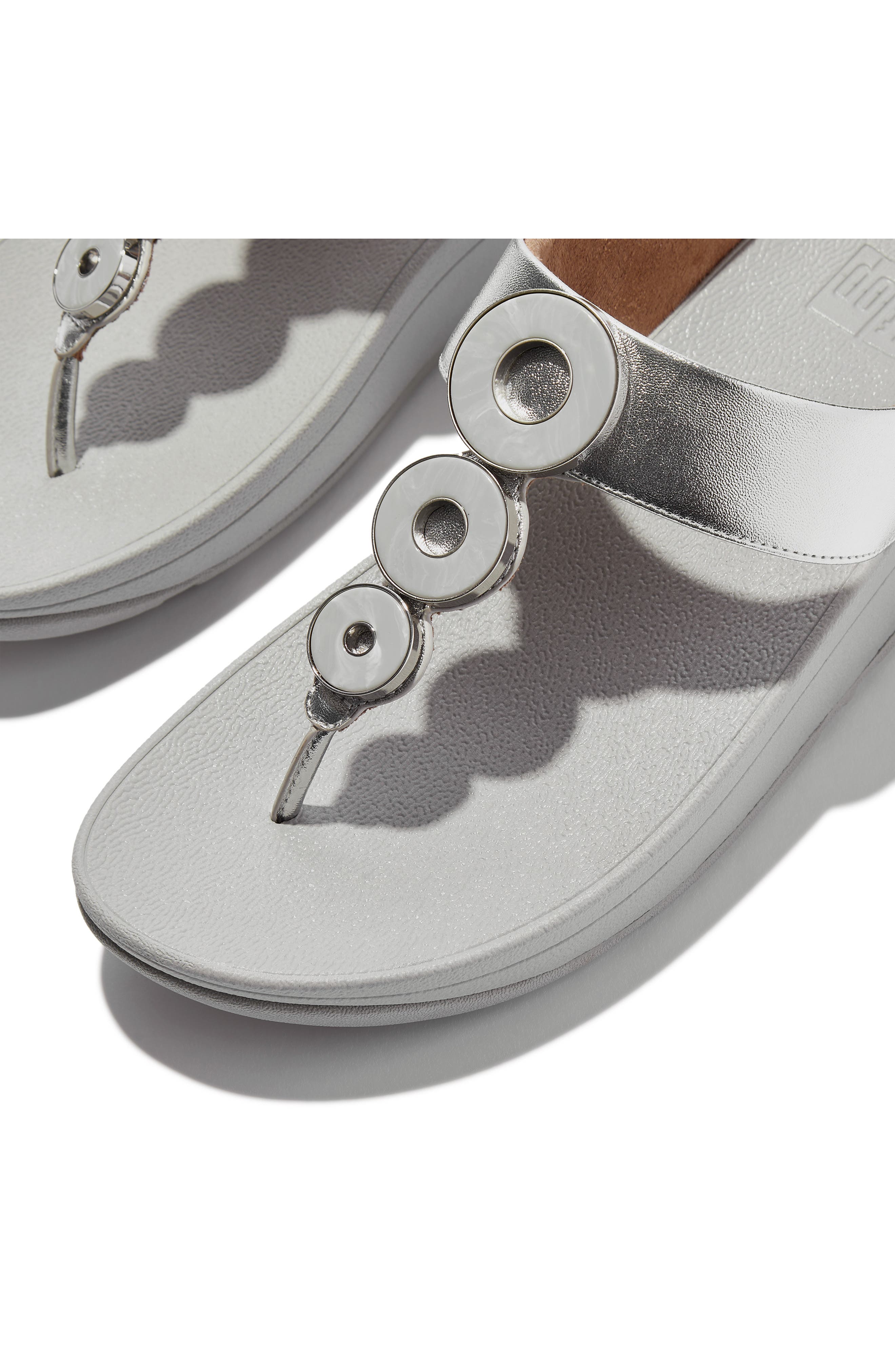 Fino Platform Wedge Flip Flop, Alternate, color, SILVER