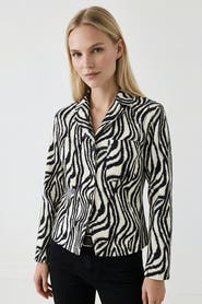 Exquise Adelaide Zebra Print Long Sleeve Shirt