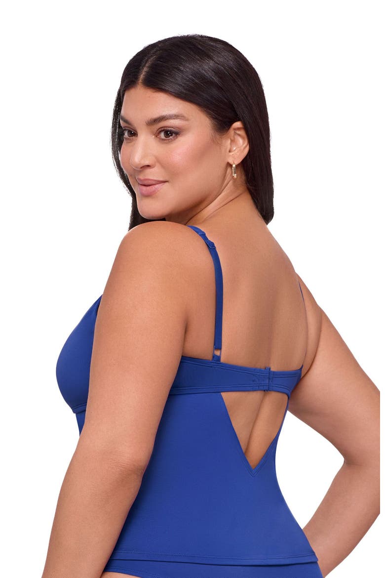 Supportive and Sculpting U-Wire Adjustable Tankini Swimsuit Top, Alternate, color, Indigo