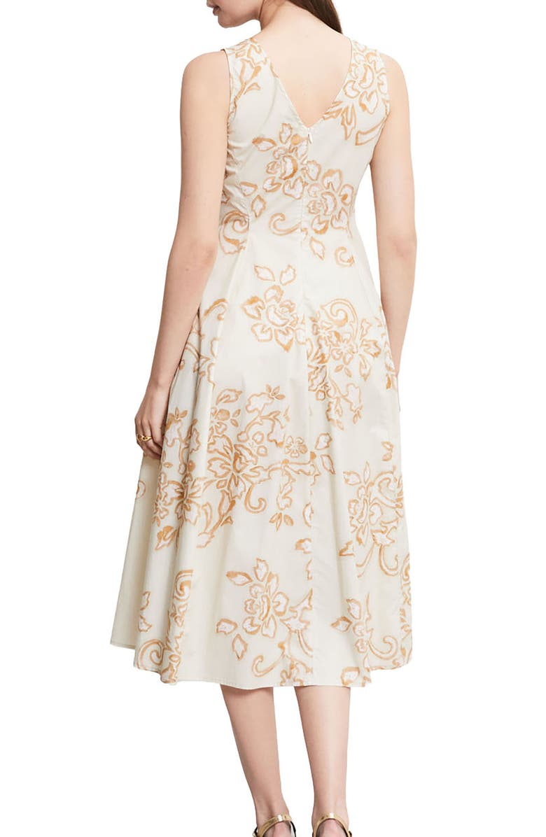 ottod'Ame Printed Poplin Midi Dress, Alternate, color, Ecru