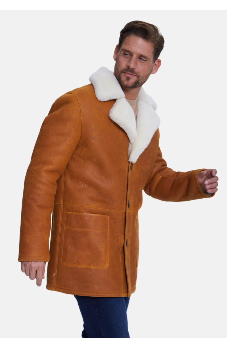 Furniq UK William Shearling Coat, Alternate, color, Whiskey