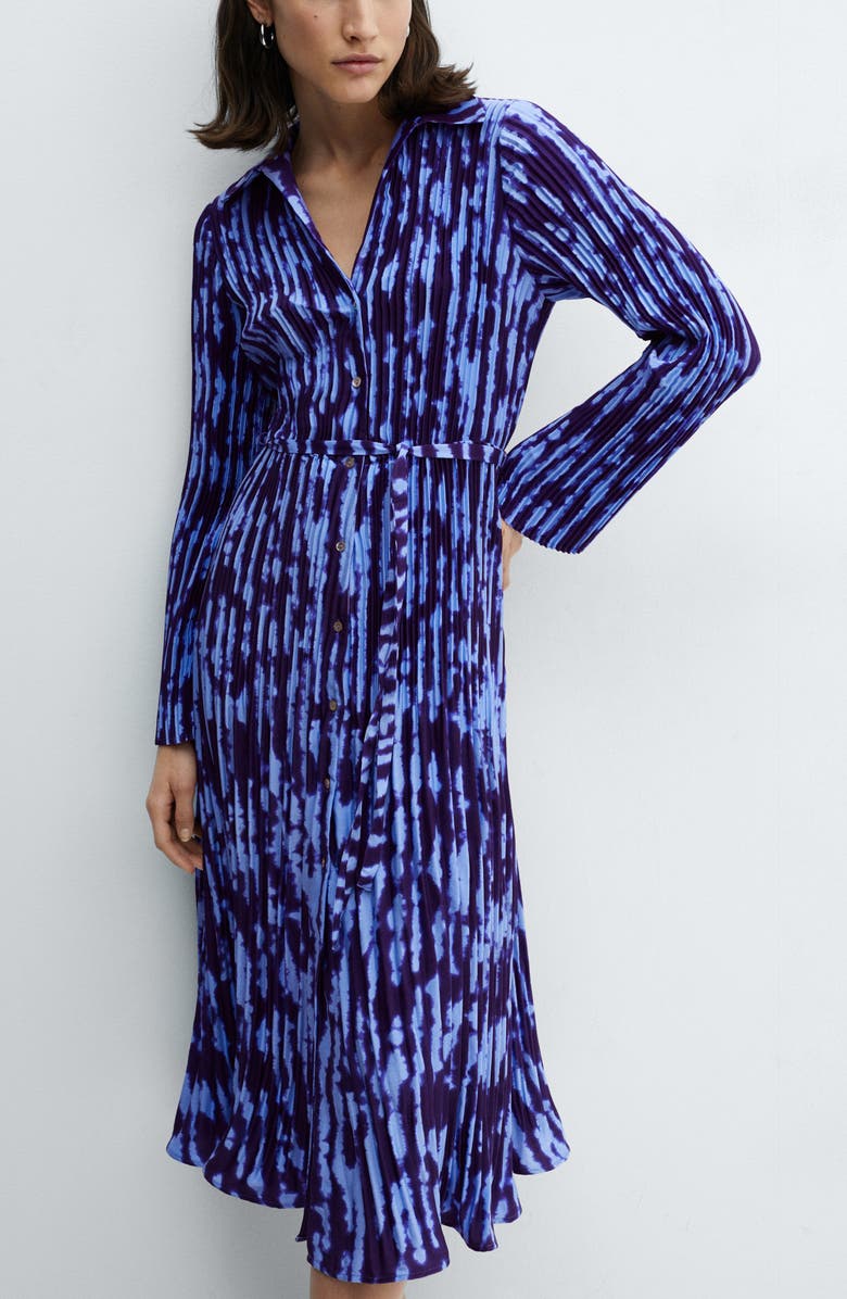 MANGO Thea Long Sleeve Shirtdress, Alternate, color, 