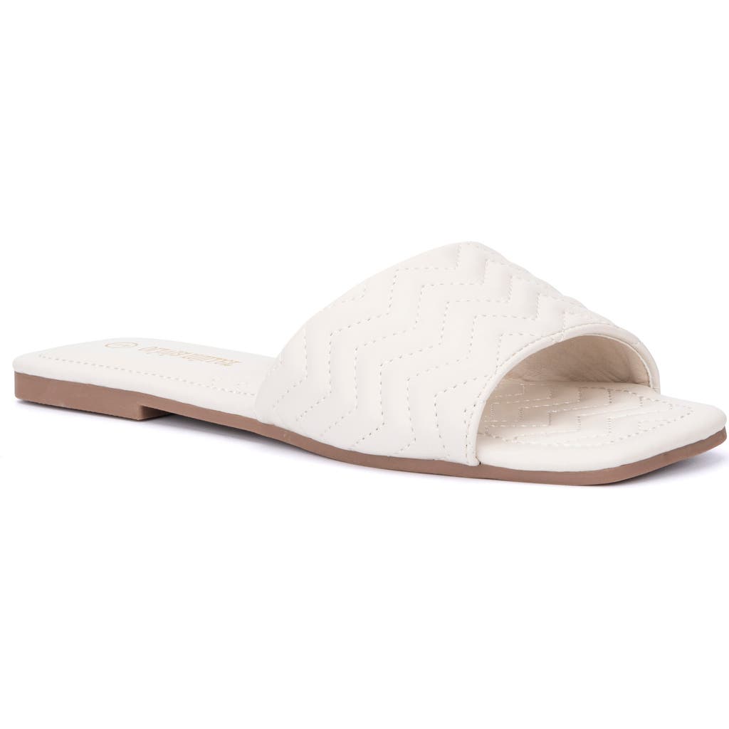 Olivia Miller Sundae Chevron Slide Sandal In White