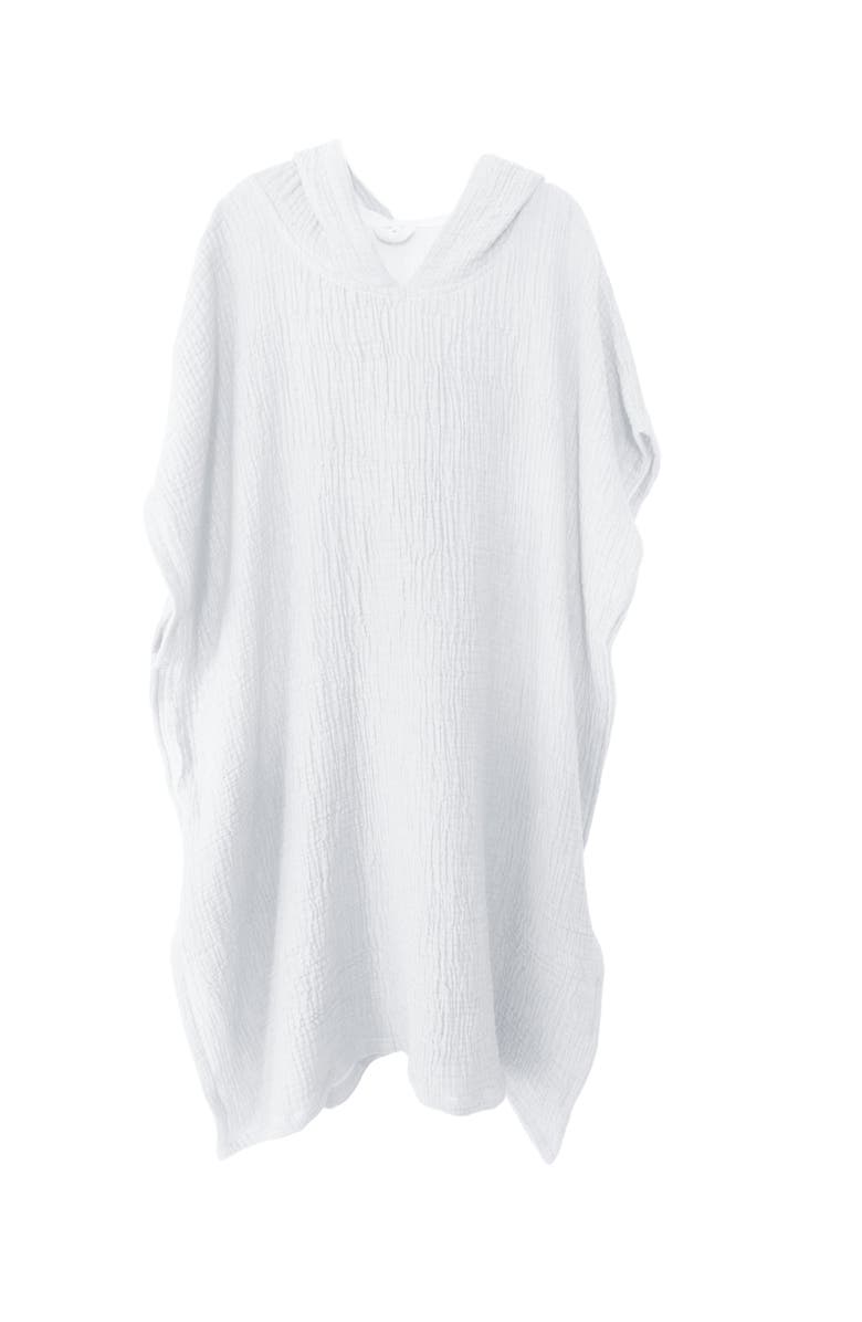 Anaya Crinkled Cotton Cuddle Hooded Poncho, Alternate, color, Charcoal Grey