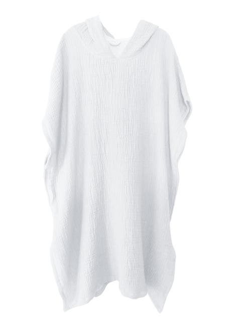 Anaya Crinkled Cotton Cuddle Hooded Poncho In Pink