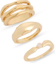 NORDSTROM RACK Set of 3 Molten Stackable Rings