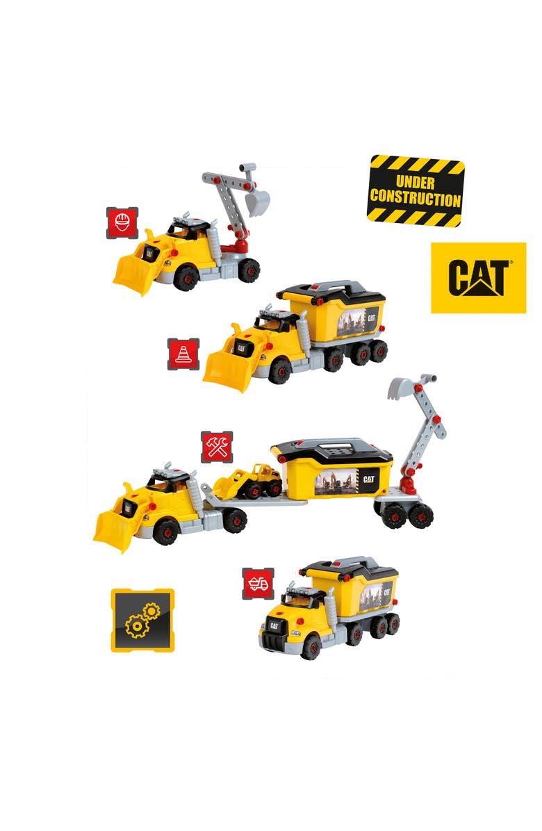 CATERPILLAR Cat 4In1 Screw Truck Assembly Construction Set, 23 Pieces, Alternate, color, Multicolored