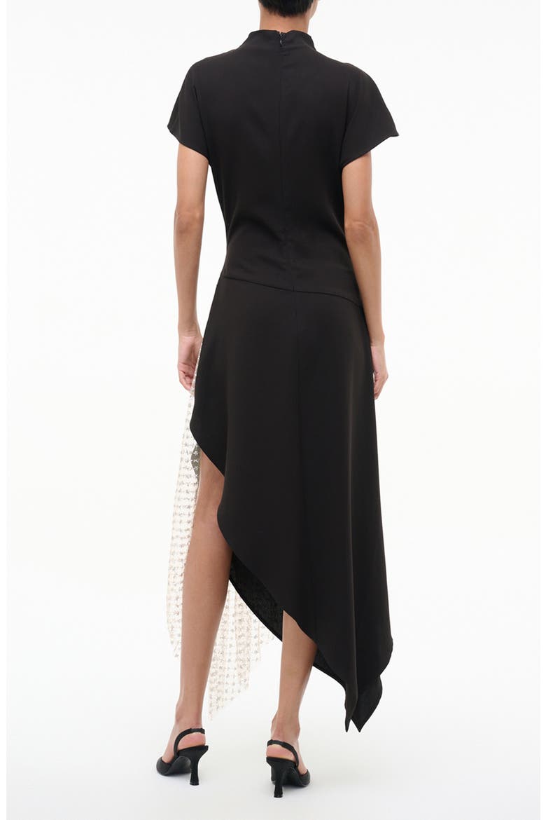 Effie Drape Mock Neck Asymmetric Maxi Dress, Alternate, color, BLACK/ STARDUST