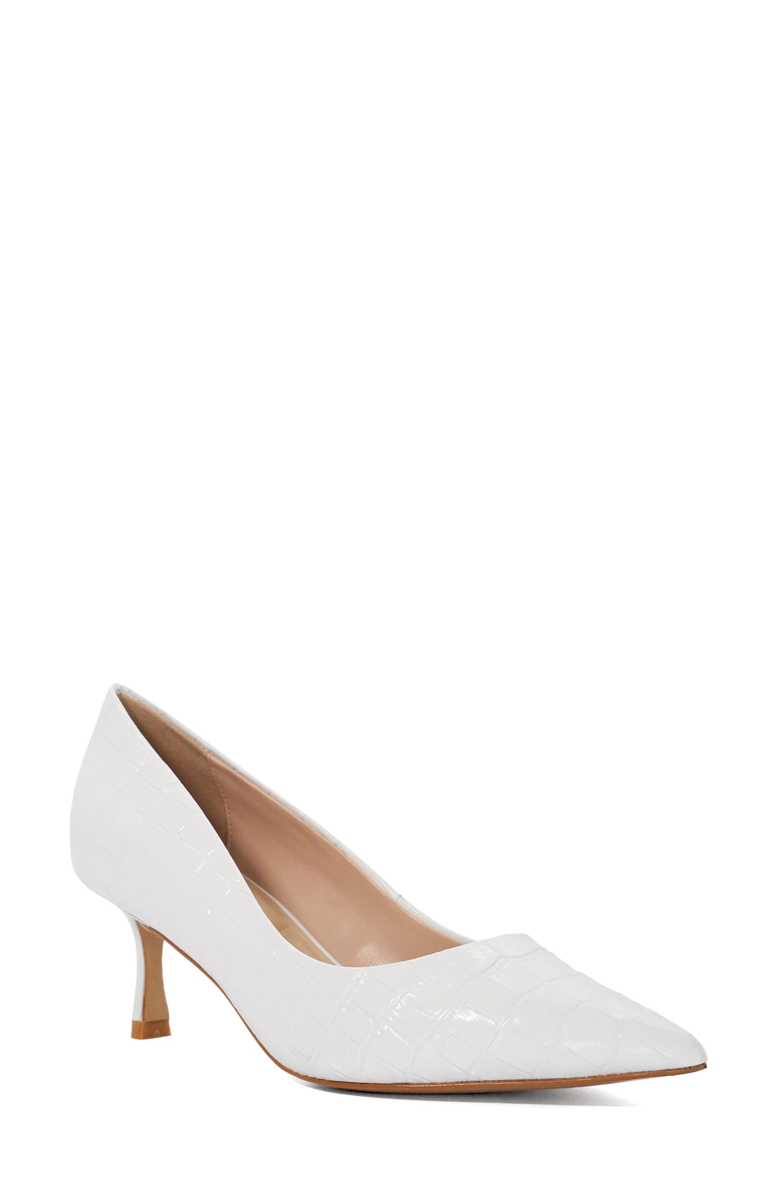 Dune London Achievable Pointed Toe Pump, Main, color, White
