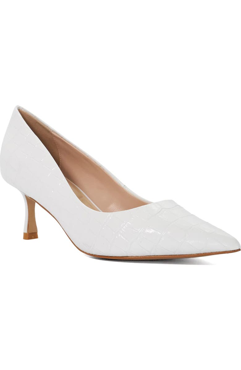Dune London Achievable Pointed Toe Pump, Main, color, White