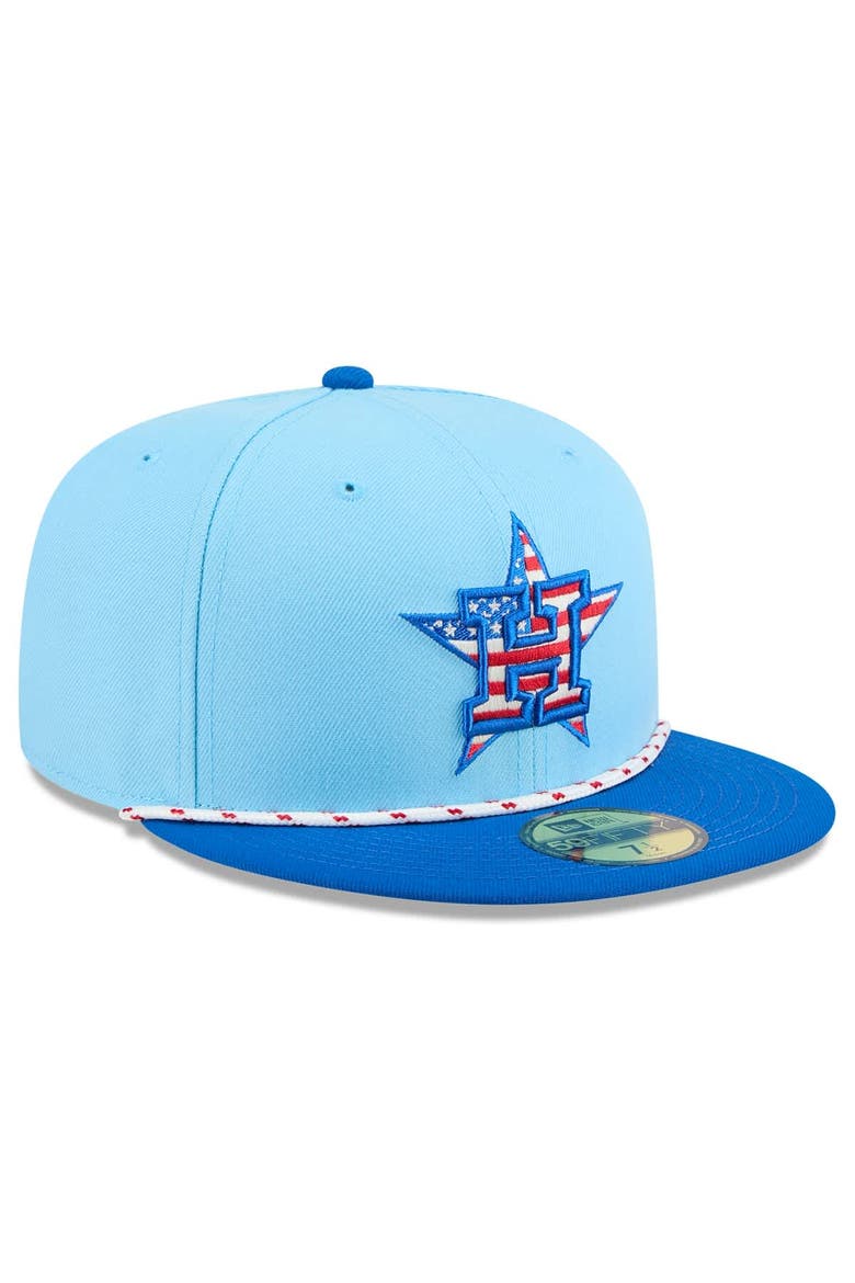 Men's New Era Light Blue/Blue Houston Astros 2025 Fourth of July 59FIFTY Fitted Hat, Alternate, color, Light Blue