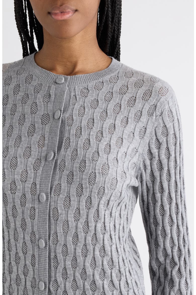 Tanguy Textured Merino Wool Cardigan, Alternate, color, GREY