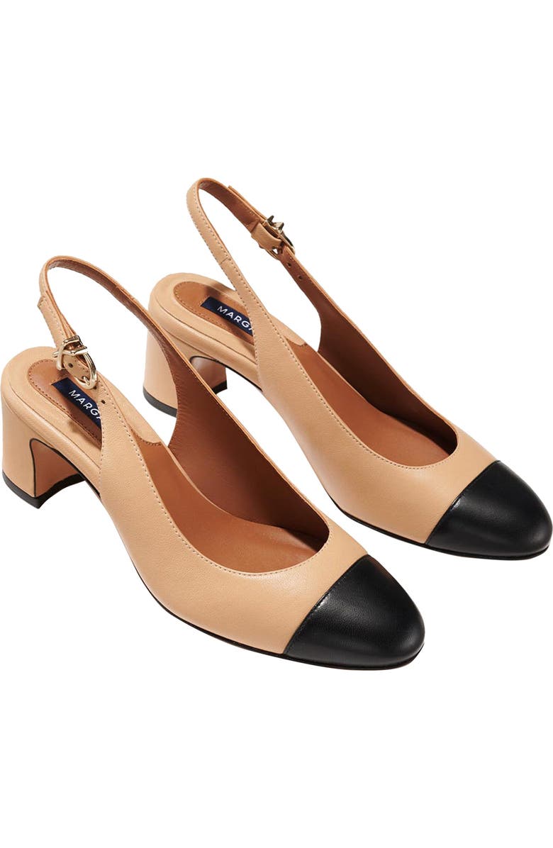 MARGAUX The Cap-Toe Cluny Slingback Pumps, Alternate, color, Dune And Black