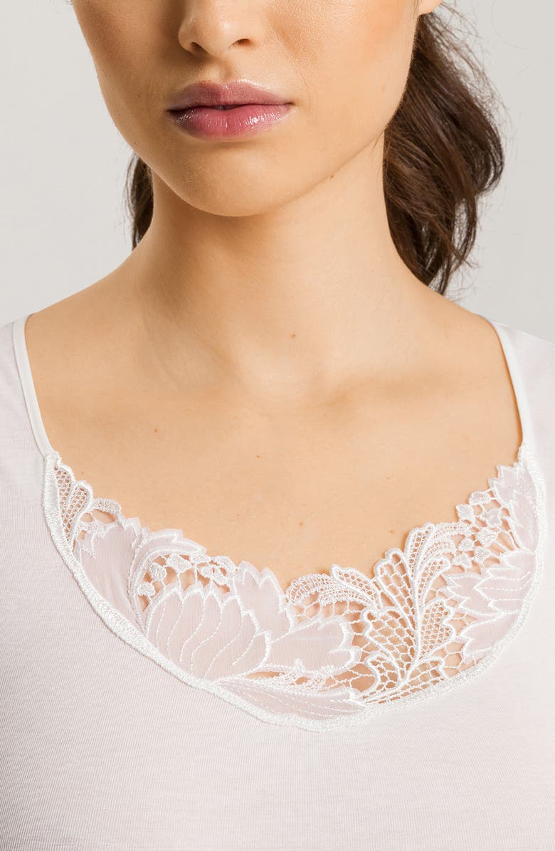Hanro Anne Embroidered Trim Cotton Camisole, Alternate, color, 