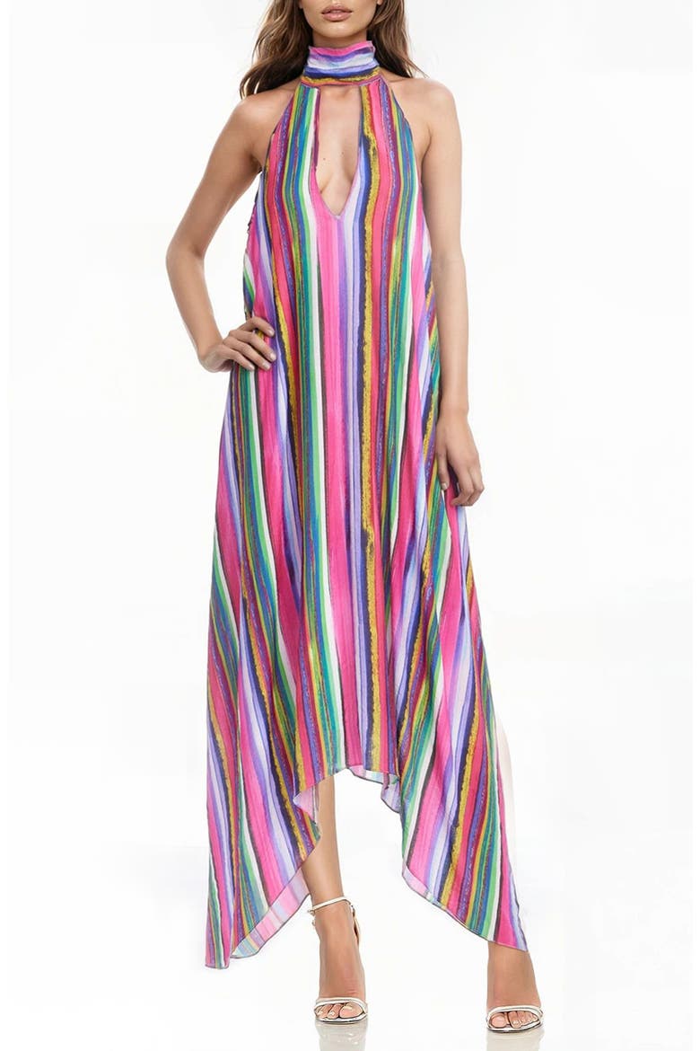Stripe Shark-Bite Hem Sundress, Main, color, GREEN MULTI